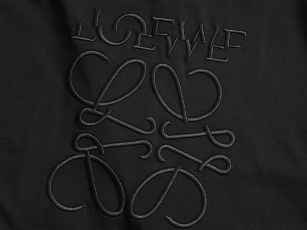 LOEWE new solid color letter dislocation embroidery high-quality cotton T-shirt