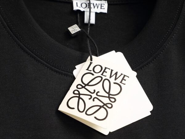 LOEWE new solid color letter dislocation embroidery high-quality cotton T-shirt