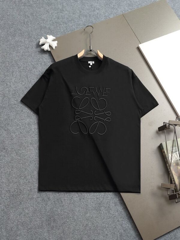 LOEWE new solid color letter dislocation embroidery high-quality cotton T-shirt