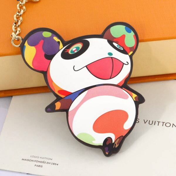 Louis Vuitton LV x TM Superflat Panda Keychain is a collaboration between the brand and Japanese artist Takashi Murakami
