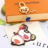 Louis Vuitton LV x TM Superflat Panda Keychain is a collaboration between the brand and Japanese artist Takashi Murakami