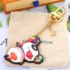 Louis Vuitton LV x TM Superflat Panda Keychain is a collaboration between the brand and Japanese artist Takashi Murakami