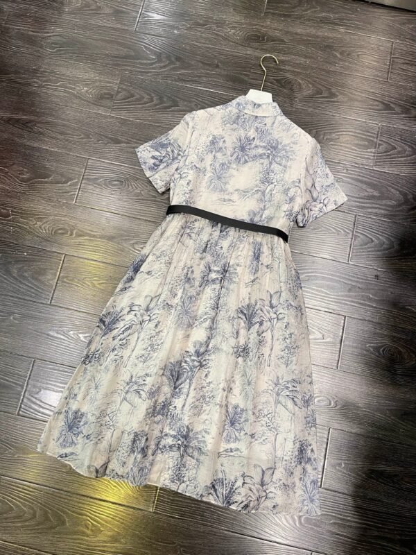 Dior 2025 summer new blue floral pattern dress