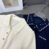 Miu Miu New Embroidered Collar Short Sleeve Polo Shirt + Skirt Set