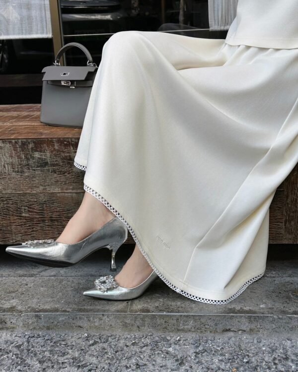 Miu Miu New Embroidered Collar Short Sleeve Polo Shirt + Skirt Set