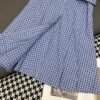 MiuMiu 2025 new style lapel plaid dress with belt high quality