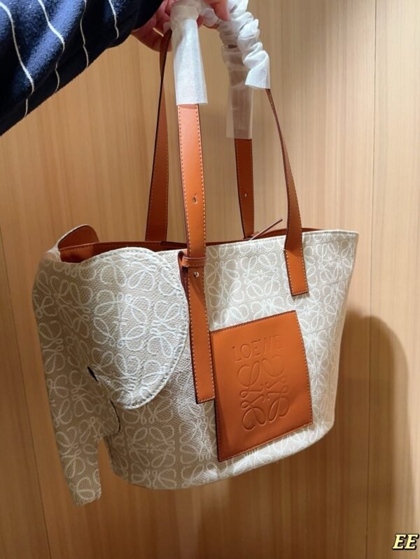 Loewe classic canvas elephant tote bag tote basket hand shopping bag 29×25×15cm