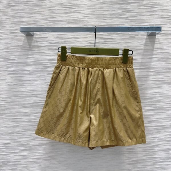 GUCCI summer new dark jacquard stand collar jacket + high waist shorts