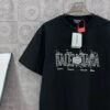 BALENCIAGA Simple letter LOGO double ring + small letter three-dimensional glue dripping process 330g round neck short sleeve high quality T-shirt
