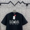 BALENCIAGA Simple letter LOGO double ring + small letter three-dimensional glue dripping process 330g round neck short sleeve high quality T-shirt