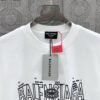 BALENCIAGA Simple letter LOGO double ring + small letter three-dimensional glue dripping process 330g round neck short sleeve high quality T-shirt