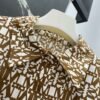 MaxMara New summer mocha color classic logo print collar dress