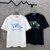 BURBERRY Hollow Warhorse LOGO logo three-dimensional glue dripping process 330g round neck short sleeve high quality T-shirt