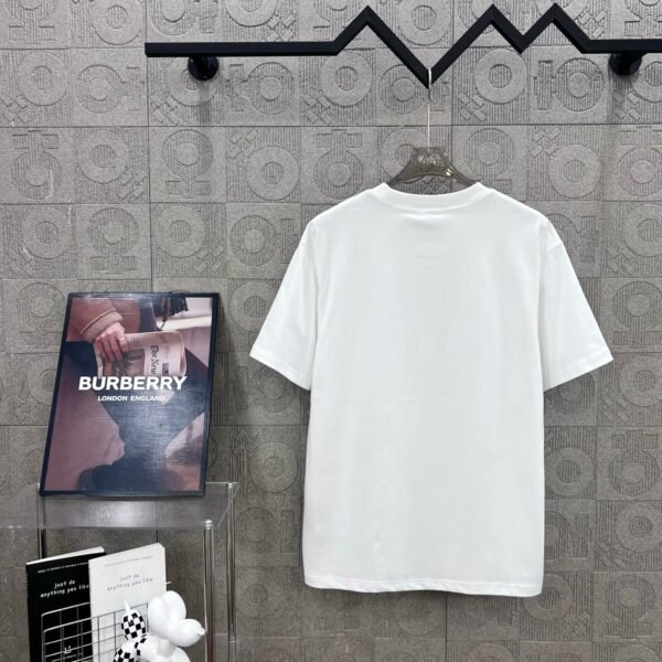 BURBERRY Hollow Warhorse LOGO logo three-dimensional glue dripping process 330g round neck short sleeve high quality T-shirt