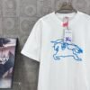 BURBERRY Hollow Warhorse LOGO logo three-dimensional glue dripping process 330g round neck short sleeve high quality T-shirt
