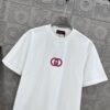GUCCI Simple LOGO double G three-dimensional glue craft 330g round neck short-sleeved T-shirt