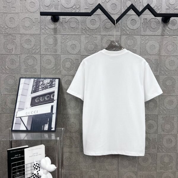 GUCCI Simple LOGO double G three-dimensional glue craft 330g round neck short-sleeved T-shirt