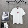 GUCCI Simple LOGO double G three-dimensional glue craft 330g round neck short-sleeved T-shirt