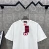 GUCCI Simple LOGO double G three-dimensional glue craft 330g round neck short-sleeved T-shirt