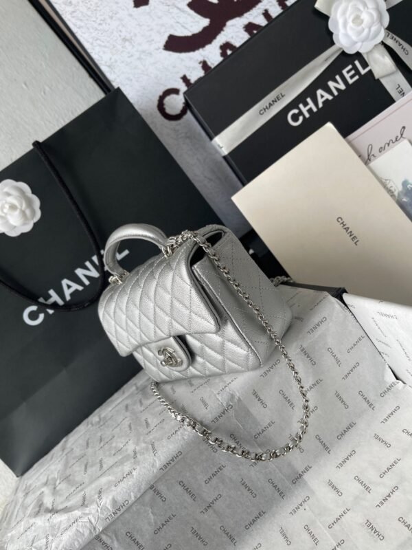 Chanel silver AS2431 ball pattern handbag autumn and winter latest CF handbag series advanced version size：20x14x7cm