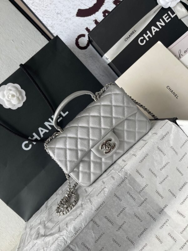 Chanel silver AS2431 ball pattern handbag autumn and winter latest CF handbag series advanced version size：20x14x7cm