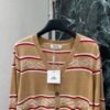Hermès Early Autumn New Round Neck Knitted Long Sleeve Contrast Stripes Premium quality