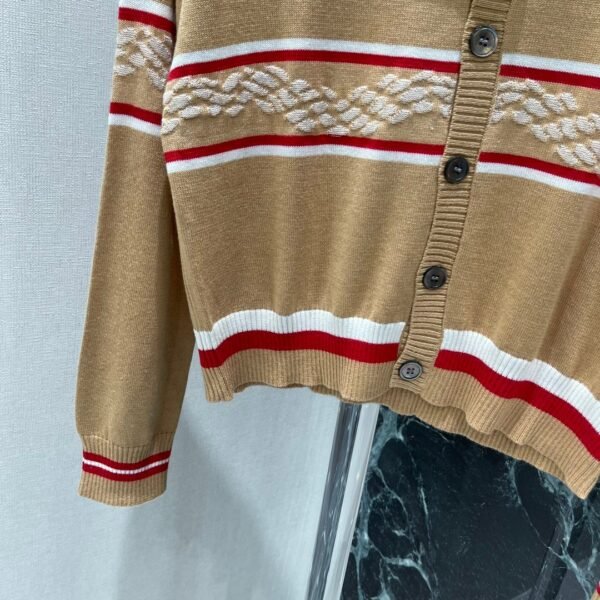 Hermès Early Autumn New Round Neck Knitted Long Sleeve Contrast Stripes Premium quality