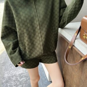 i1752494621798_1751_0_5.jpg GUCCI Green jacquard leather collar jacket High-end handmade quality clothing