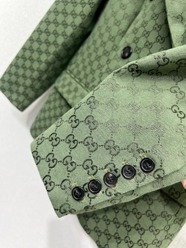 GUCCI series green jacquard suit jacket advanced handmade high-quality clothing