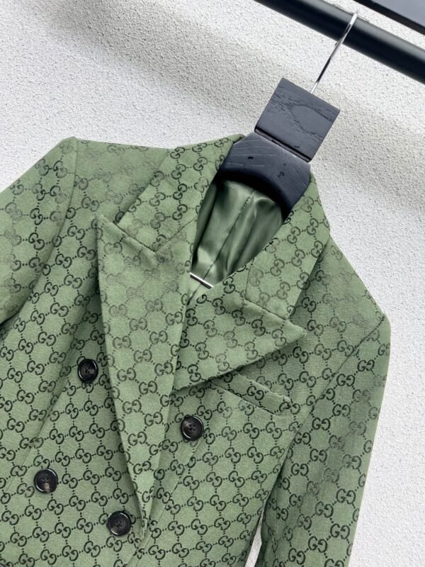 GUCCI series green jacquard suit jacket advanced handmade high-quality clothing