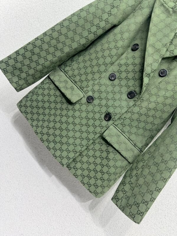 GUCCI series green jacquard suit jacket advanced handmade high-quality clothing