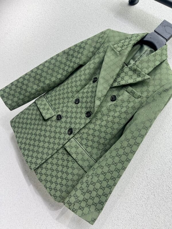 GUCCI series green jacquard suit jacket advanced handmade high-quality clothing