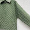 GUCCI Green jacquard leather collar jacket High-end handmade quality clothing