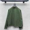 GUCCI Green jacquard leather collar jacket High-end handmade quality clothing