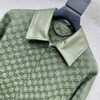 GUCCI Green jacquard leather collar jacket High-end handmade quality clothing
