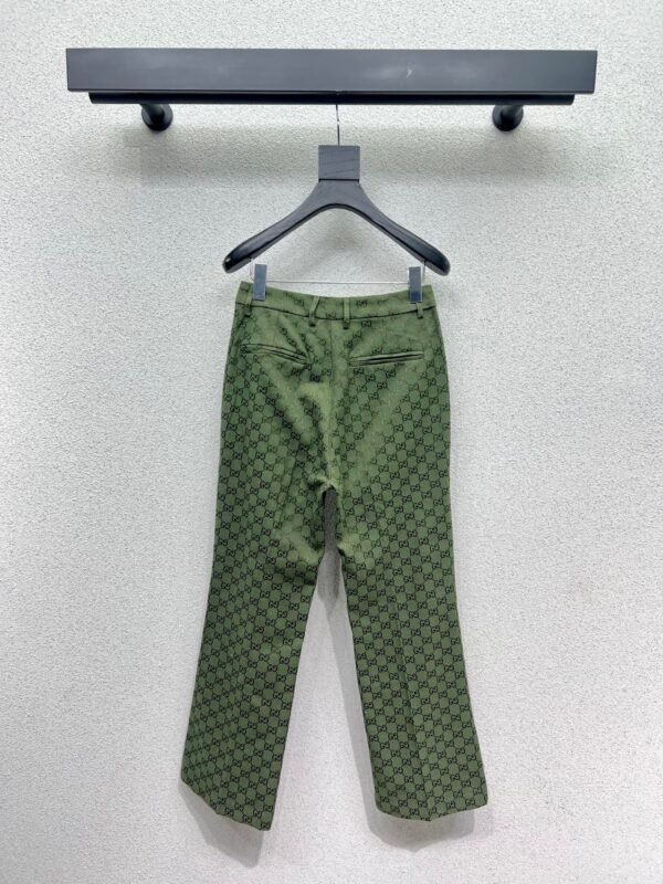 GUCCI series green jacquard suit trousers Advanced handmade high-quality trousers