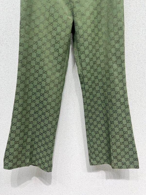 GUCCI series green jacquard suit trousers Advanced handmade high-quality trousers