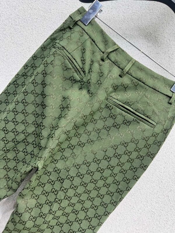 GUCCI series green jacquard suit trousers Advanced handmade high-quality trousers