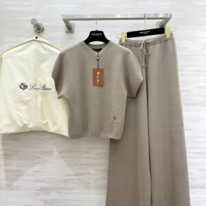 Ralph Lauren high-end minimalist knitted suit T-shirt + pants