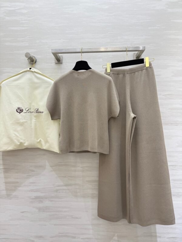 Ralph Lauren high-end minimalist knitted suit T-shirt + pants