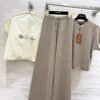 Ralph Lauren high-end minimalist knitted suit T-shirt + pants