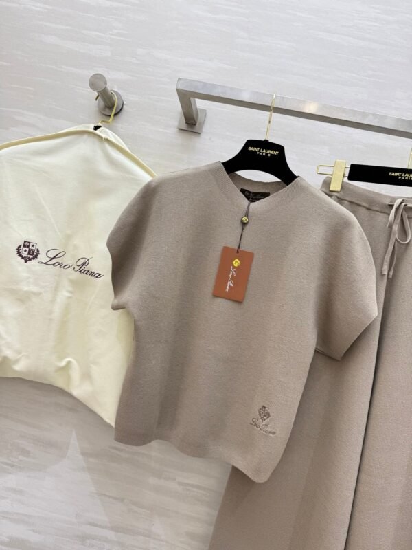 Ralph Lauren high-end minimalist knitted suit T-shirt + pants