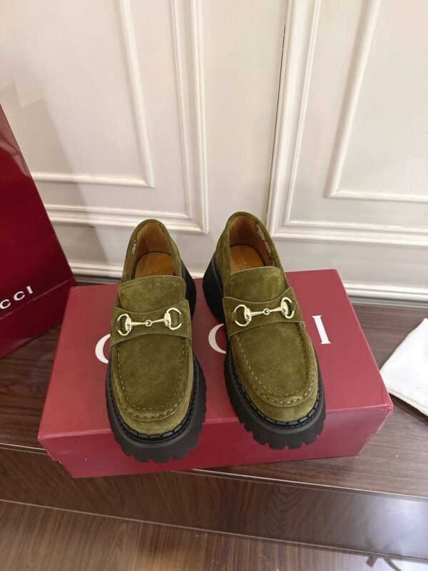 Gucci Horsebit-decorated grooved-soled loafers with a 5cm thickness