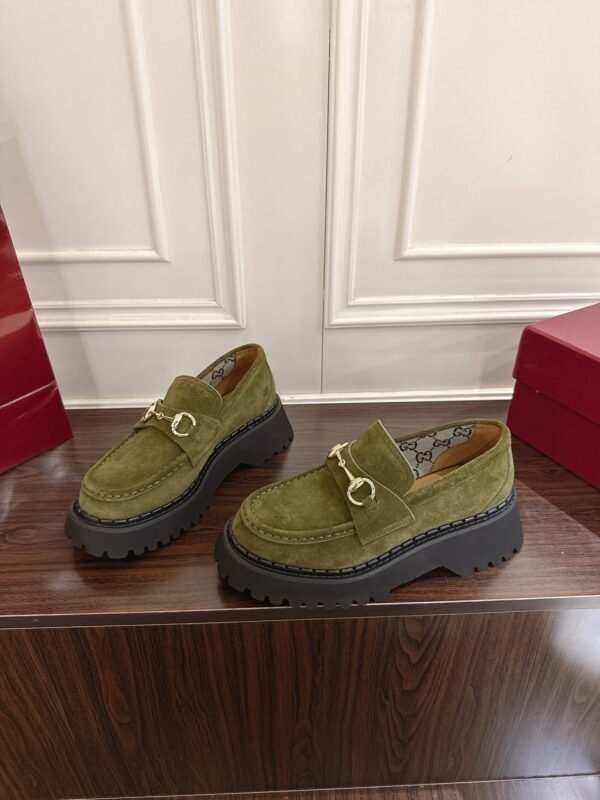 Gucci Horsebit-decorated grooved-soled loafers with a 5cm thickness