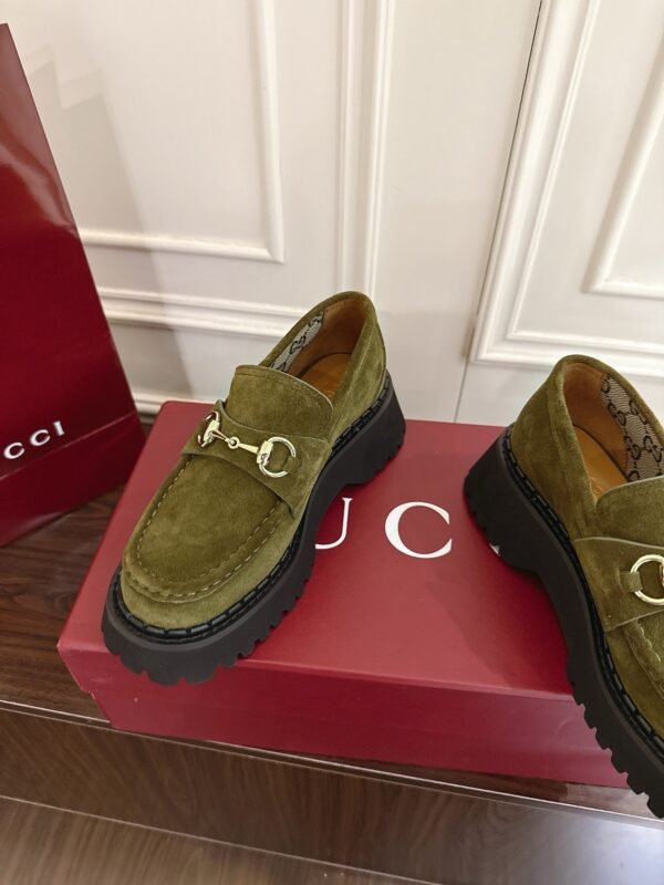 Gucci Horsebit-decorated grooved-soled loafers with a 5cm thickness
