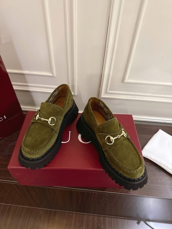Gucci Horsebit-decorated grooved-soled loafers with a 5cm thickness