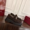 Gucci Horsebit-decorated grooved-soled loafers with a 5cm thickness