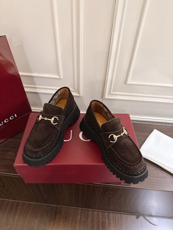 Gucci Horsebit-decorated grooved-soled loafers with a 5cm thickness