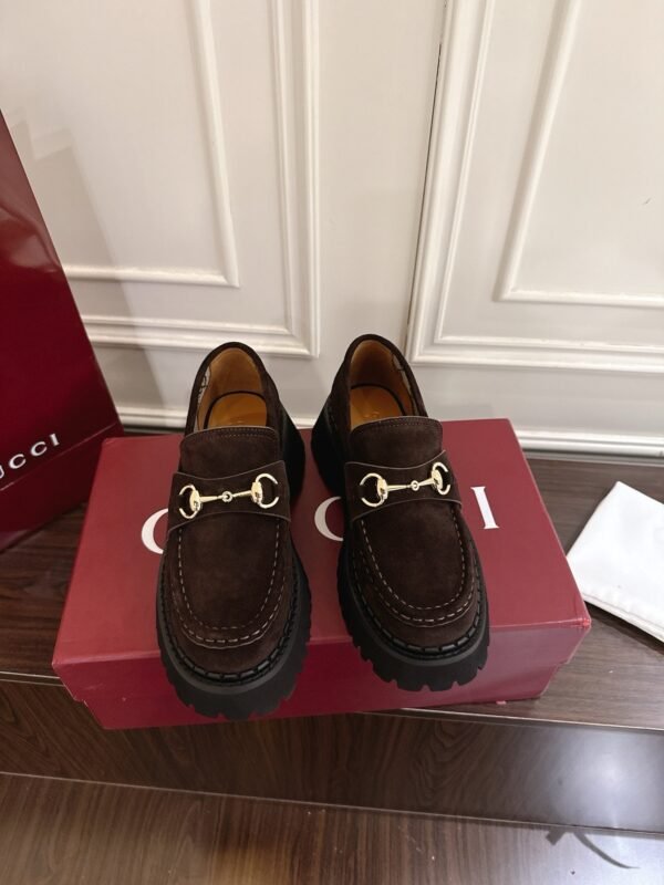 Gucci Horsebit-decorated grooved-soled loafers with a 5cm thickness