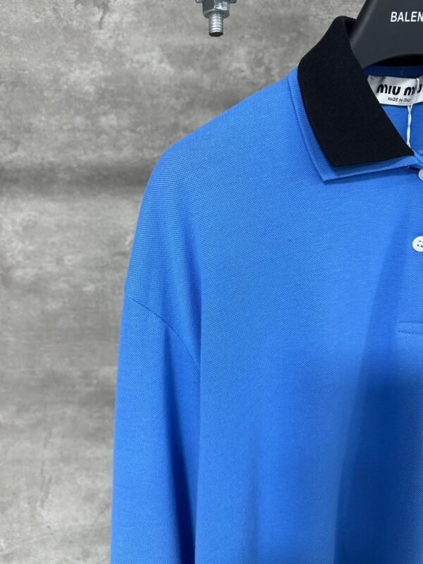 miumiu new chest embroidery round neck long sleeve bottoming shirt high quality version